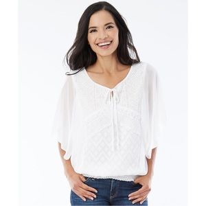 NWT AB Studio Peasant Blouse Size M